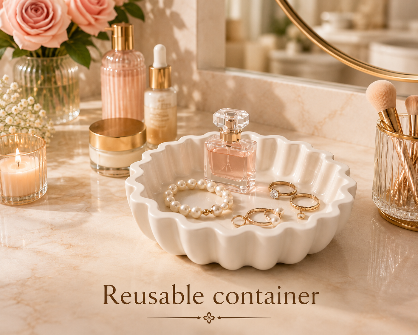 Romantic Blush Rose Candle