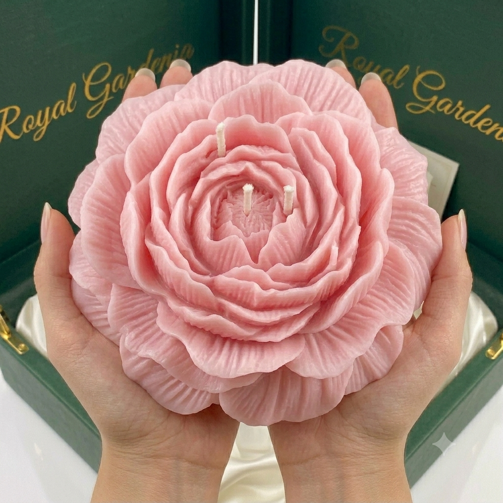 Luxury Handmade Peony Candle | Large Soy Wax Blend Candle
