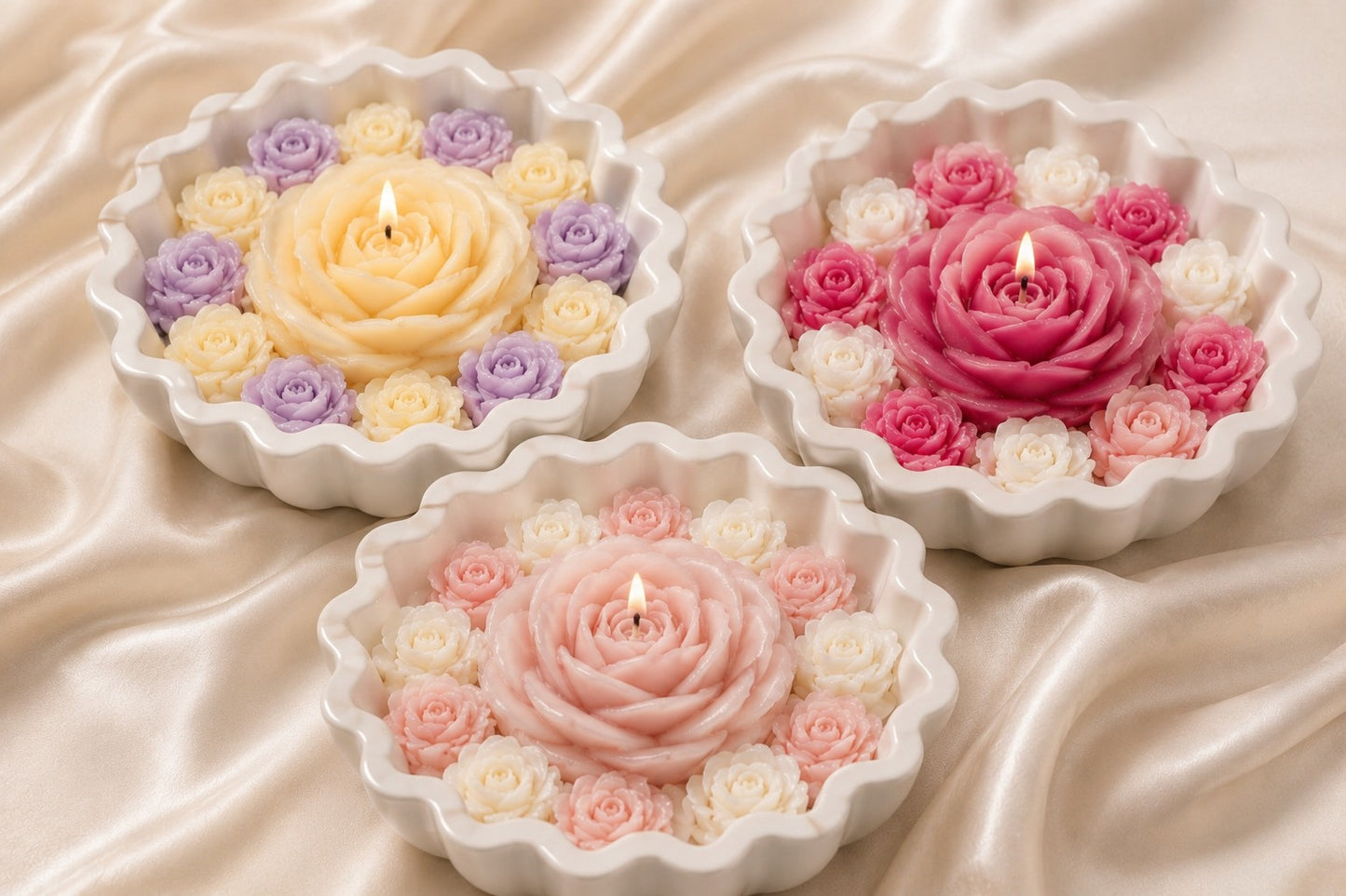 Romantic Blush Rose Candle