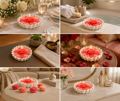 Romantic Blush Rose Candle