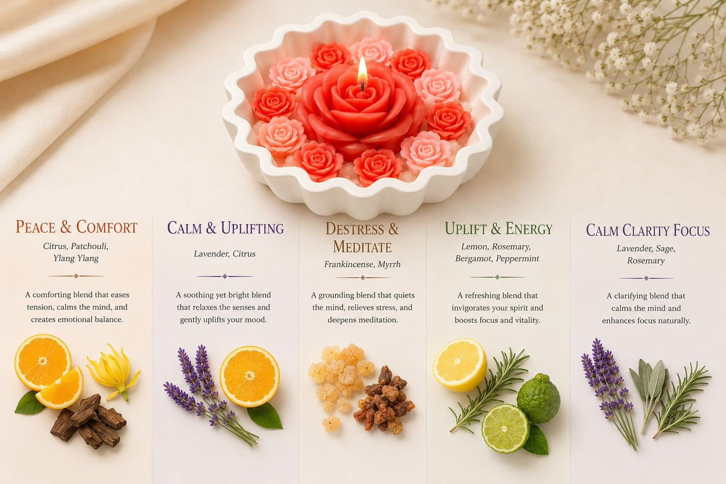 Romantic Blush Rose Candle