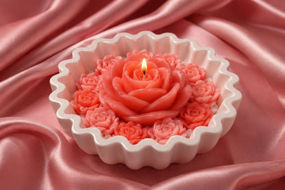 Romantic Blush Rose Candle
