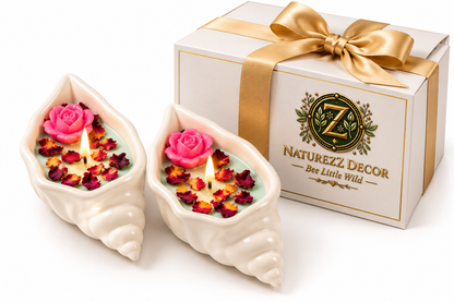 Seashell Candles Gift Set for Women | Naturezz Decor