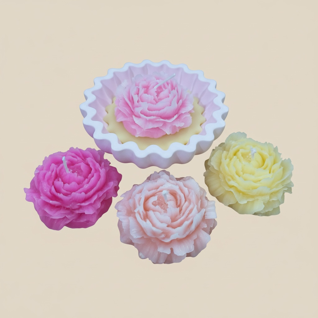 Golden Kiss Floral Peony Candle