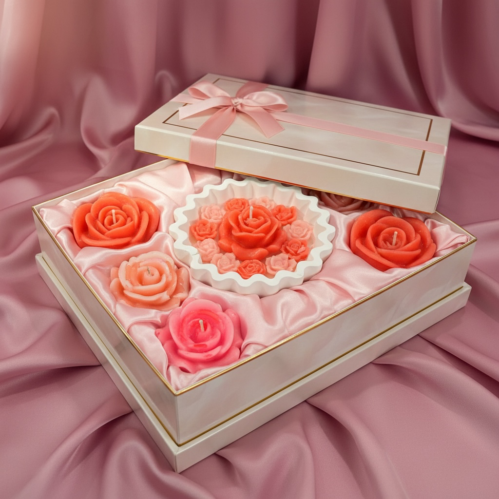 Romantic Blush Rose Candle