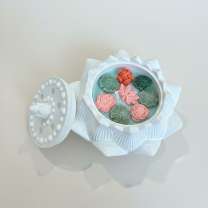 Lotus Candle Set | Soy Wax Blend with Refillable Top-Ups